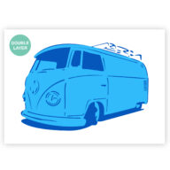 Volkswagen hippie bus stencil, auto sjabloon