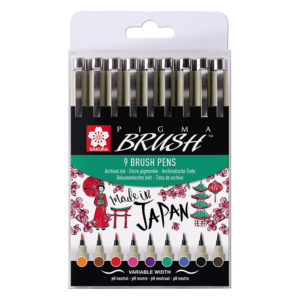 Sakura Pigma Brush 9 brush pens