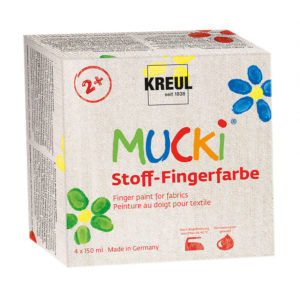 MUCKI - 4x 150 ml Textil Fingerfarbe Set