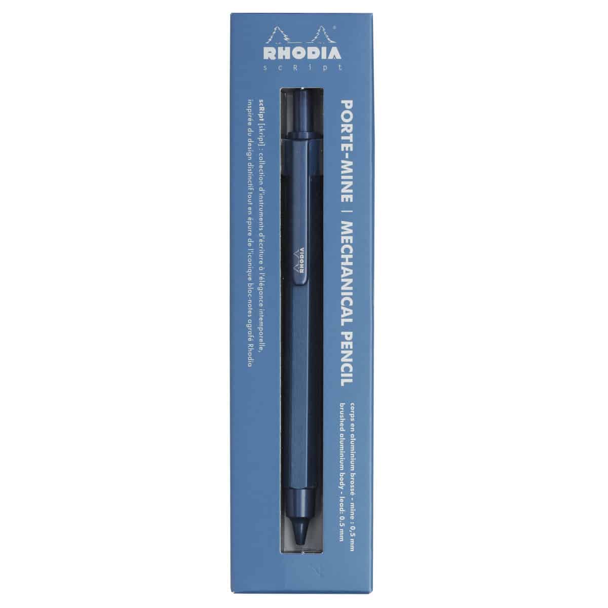 Rhodia 9393C scRipt NAVY Drehbleistift 1 Stück Marineblau 0,5 mm, elegant und robust 