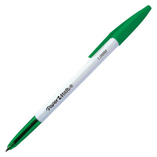 Papermate 045 balpen groen voor schrijven en schetsen met een 1mm punt
