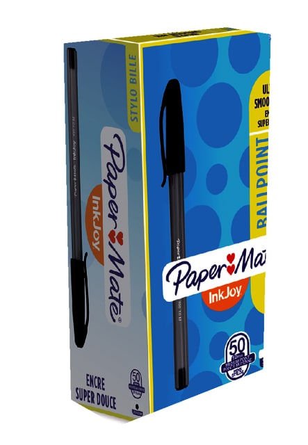 Papermate Inkjoy voordeelverpakking 100x zwarte pennen voor schrijven